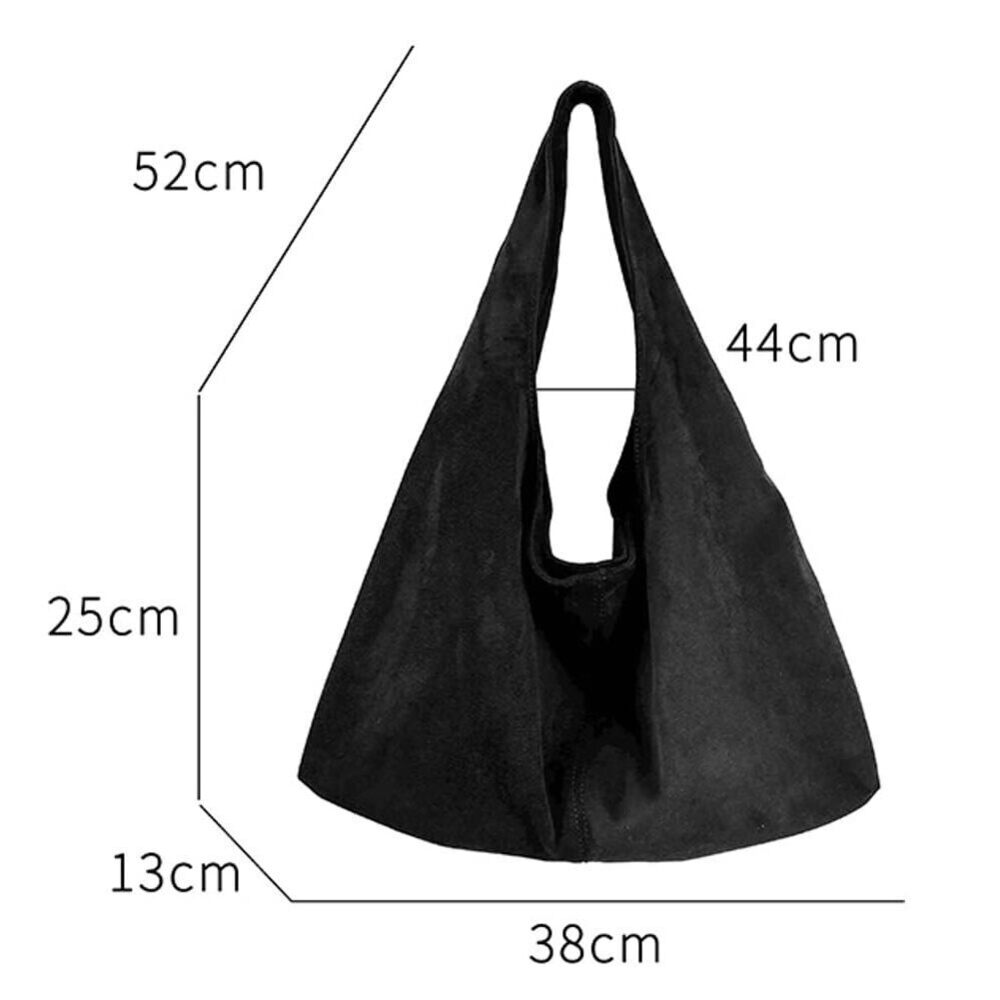 7049 Suede Tote Bag Retro Crescent Shoulder Bag Trendy 2025 Suede Handbag - Picture 4 of 4